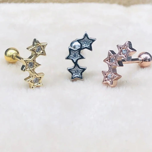 Elegante Stern Ohrpiercing für Ihr Ohr