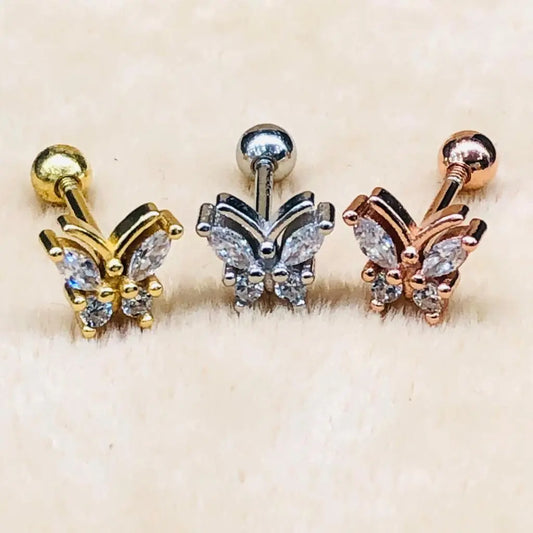 Schmetterling Tragus Piercing – Elegantes und Verspieltes Ohrpiercing im Schmetterlingsdesign