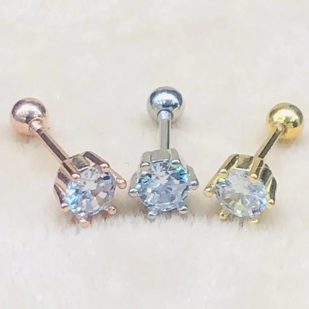 Einzelner Stein Tragus Piercing – Elegantes und Funkelndes Ohrpiercing mit Einem Diamanten