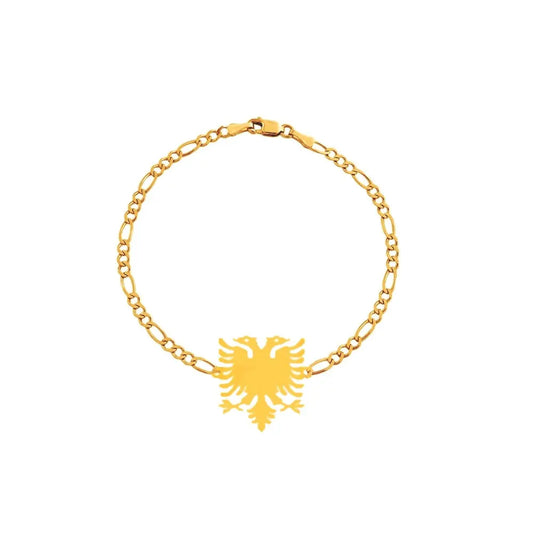 Figaro Armband mit Albanischem Adler – Stärke & Herkunft stilvoll vereint
