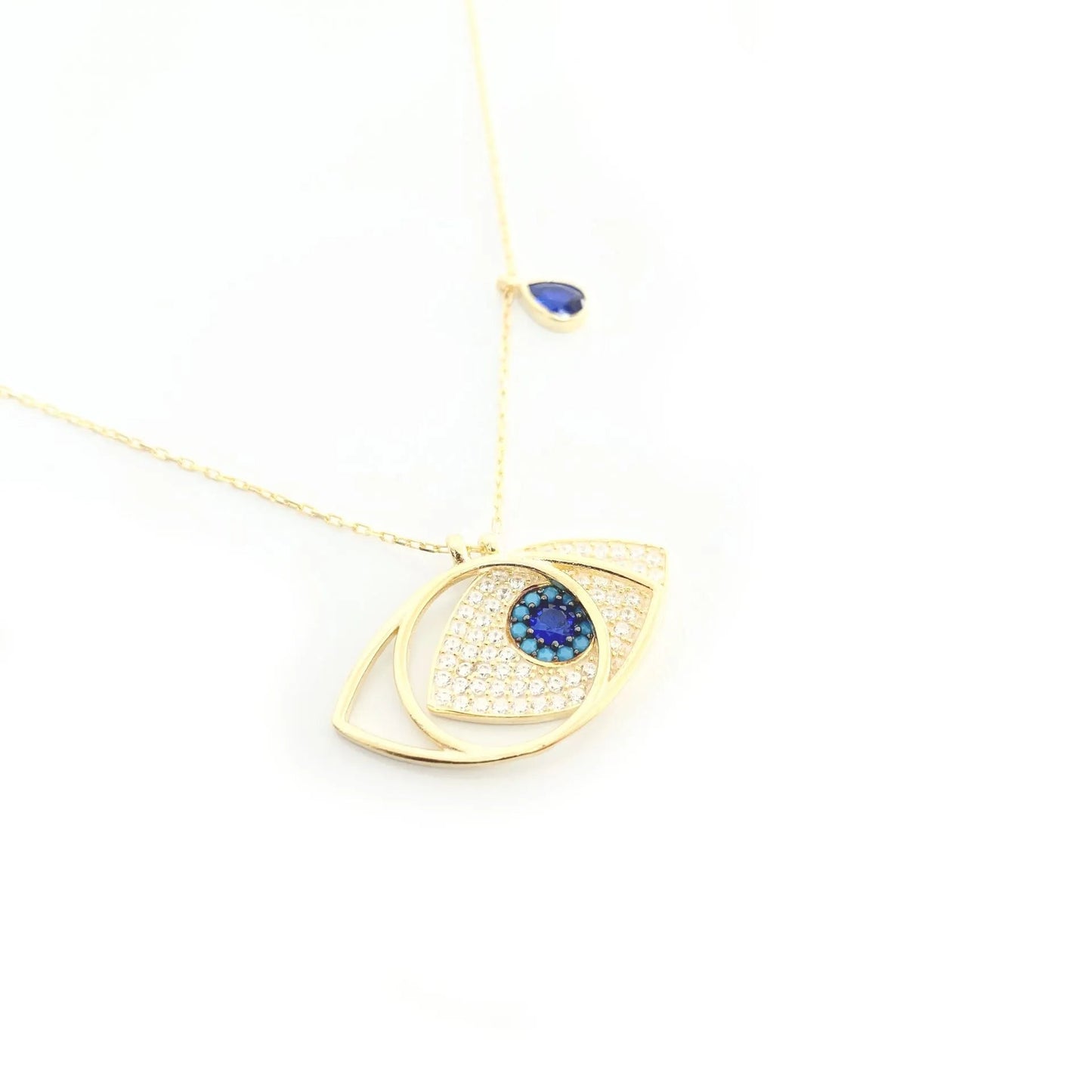 Augen Halskette mit Zirkonia Stein Ein Symbol aus Licht und Geschichte 2