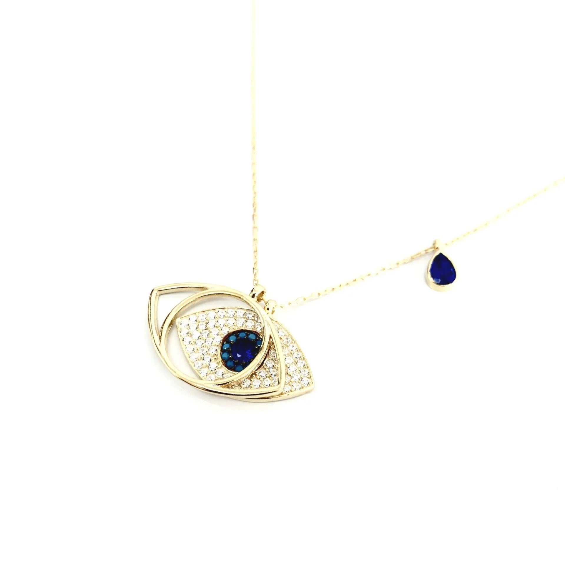 Augen Halskette mit Zirkonia Stein Ein Symbol aus Licht und Geschichte