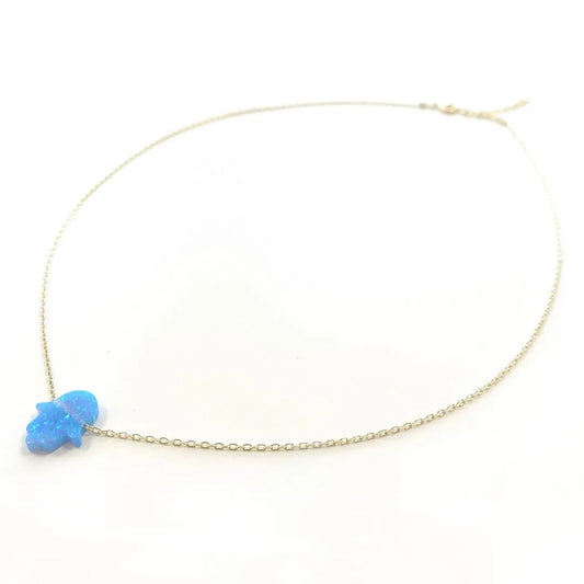 Fatima Hand Kette mit Blauem Opalstein