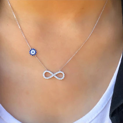Infinity Halskette mit Nazar 2