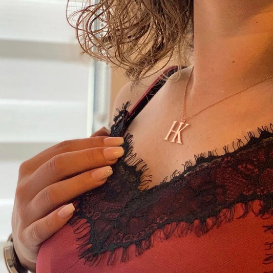 Siber Initial Halskette Ein Buchstabe – ein Gefühl