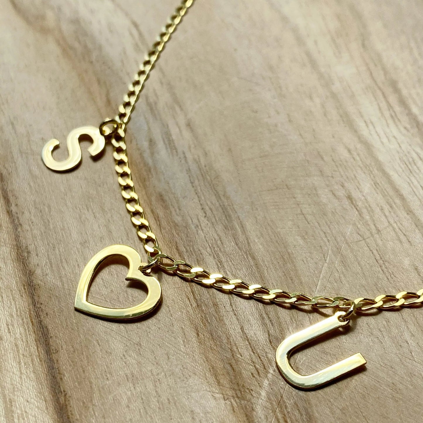 Liebes Initial Kette mit Herz