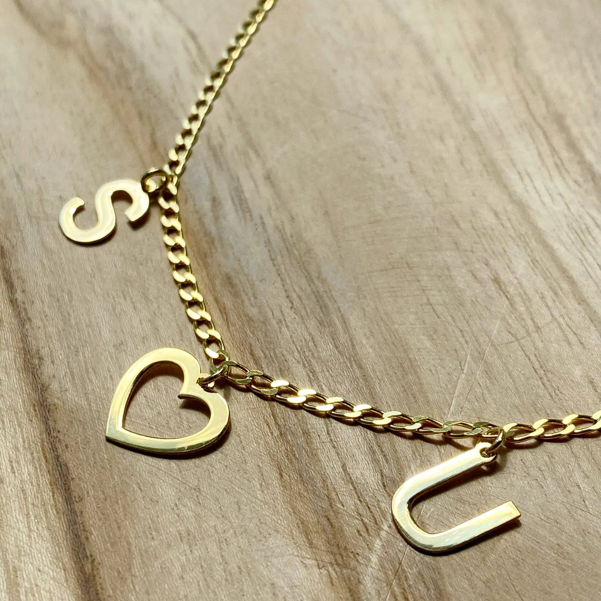 Liebes Initial Kette mit Herz