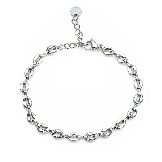 Schiffsanker Armband – Maritimer Look trifft maskuline Bohnenkette aus Edelstahl