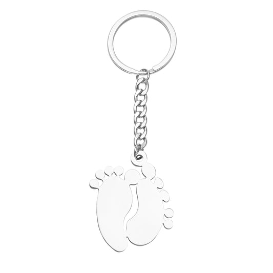 Schlüsselanhänger Füße – Edelstahl mit Herz, Bedeutung