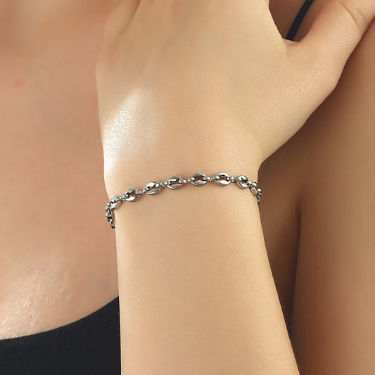 Schiffsanker Armband – Maritimer Look trifft maskuline Bohnenkette aus Edelstahl