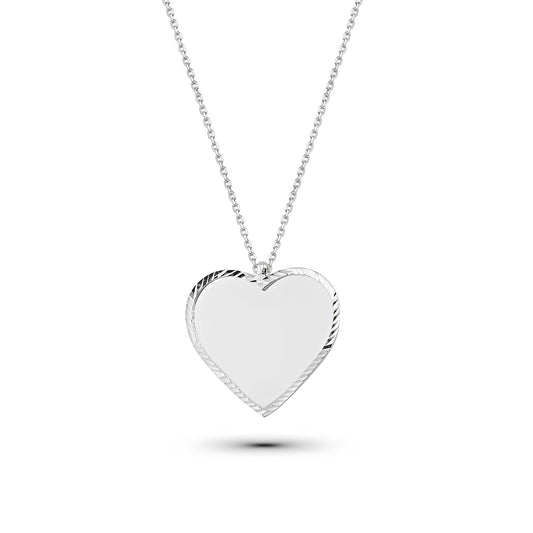 Personalisierte Plättchenkette aus 925 Silber – Zarte Liebes-Halskette mit Gravur