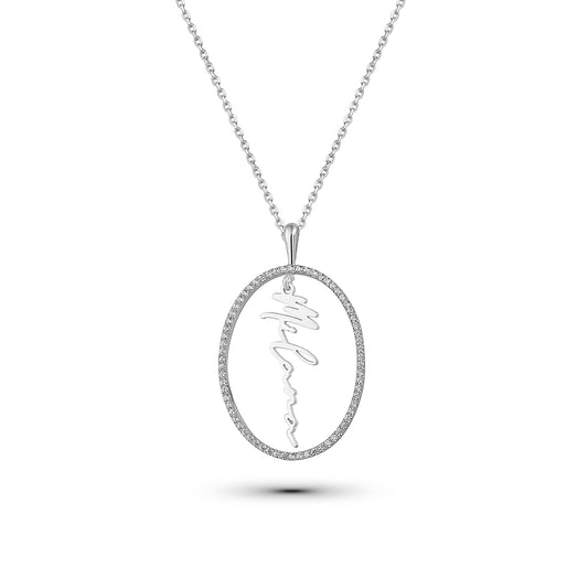 Namenskette mit Steinumrandung – Persönlich funkelnd zugleich