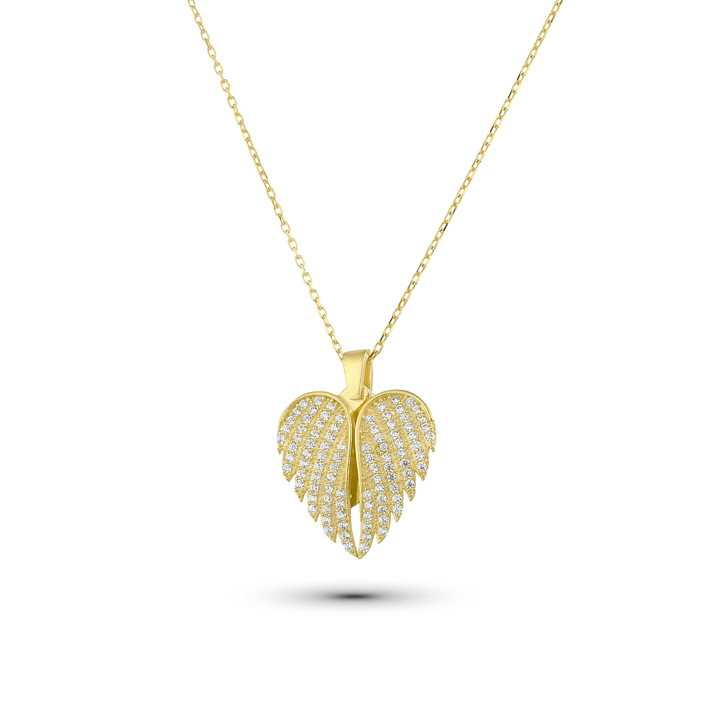 Engelsflügel Herzkette aus 925 Silber mit Gratisgravur