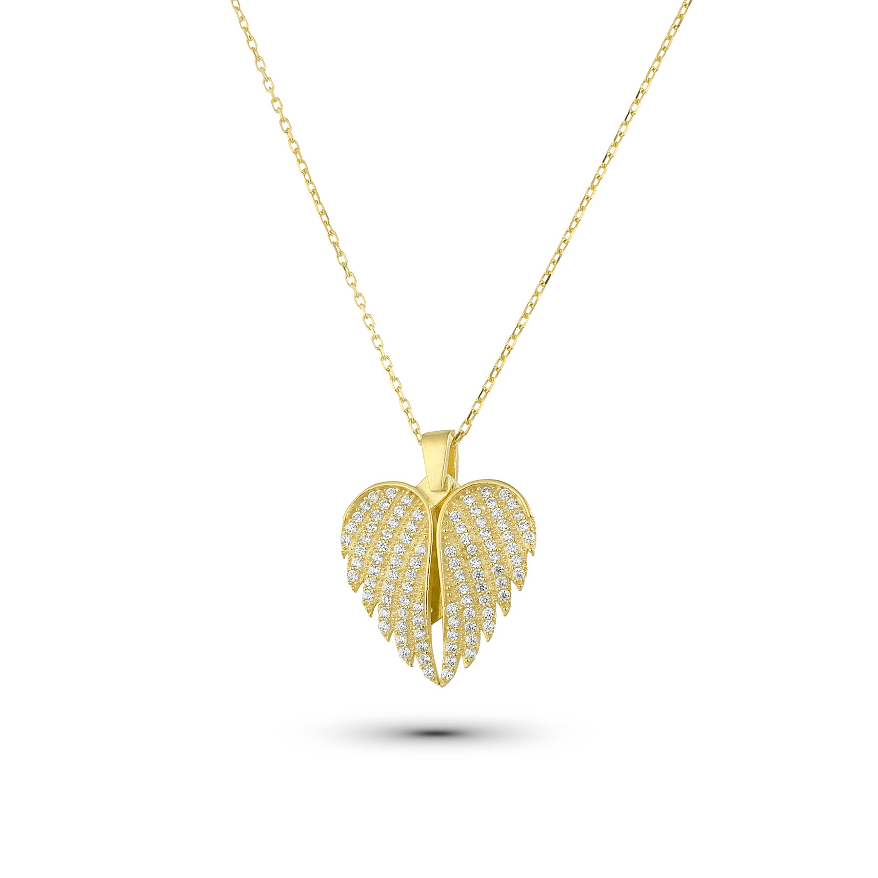 Engelsflügel Herzkette aus 925 Silber mit Gratisgravur