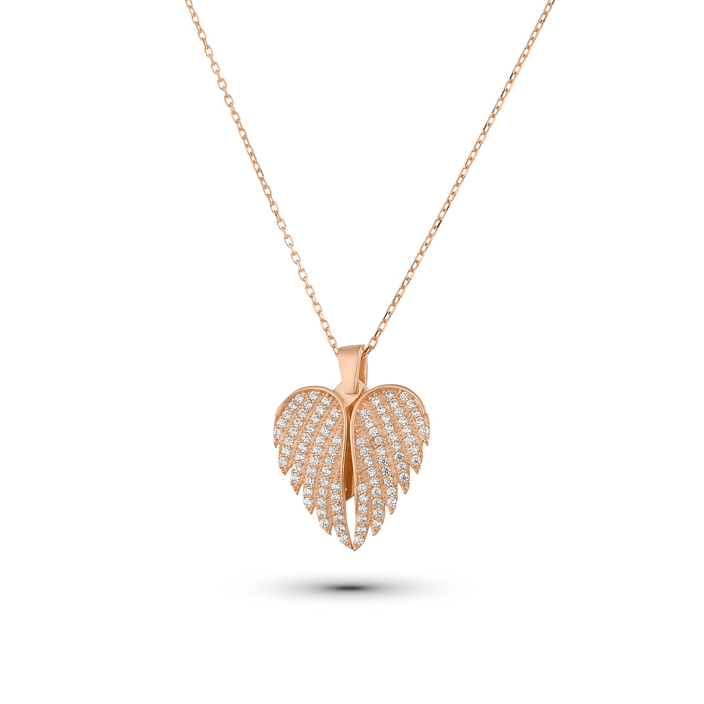 Engelsflügel Herzkette aus 925 Silber mit Gratisgravur