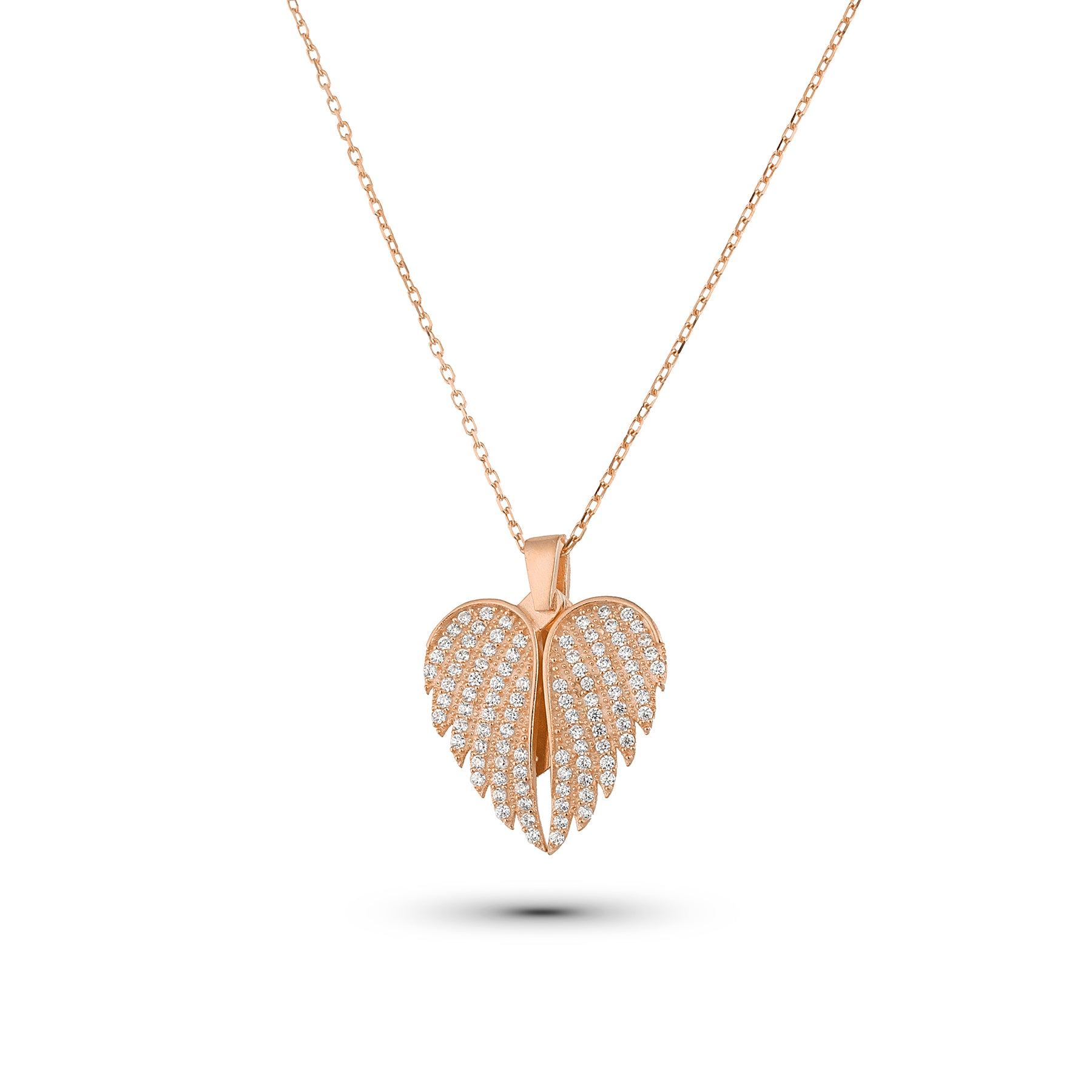 Engelsflügel Herzkette aus 925 Silber mit Gratisgravur