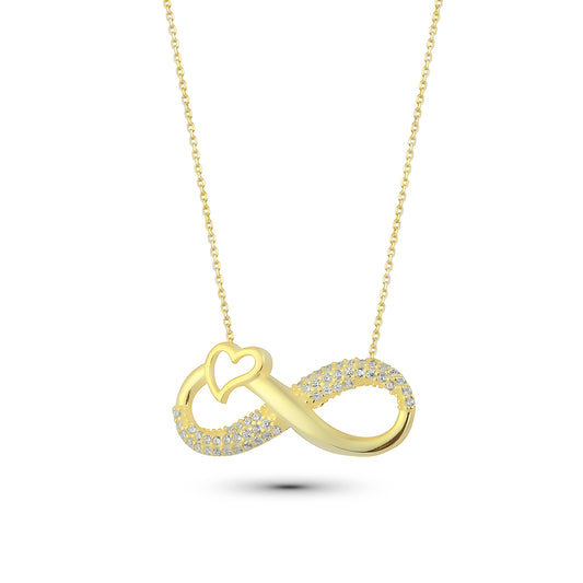 Unendlichkeit Herz Silber Halskette