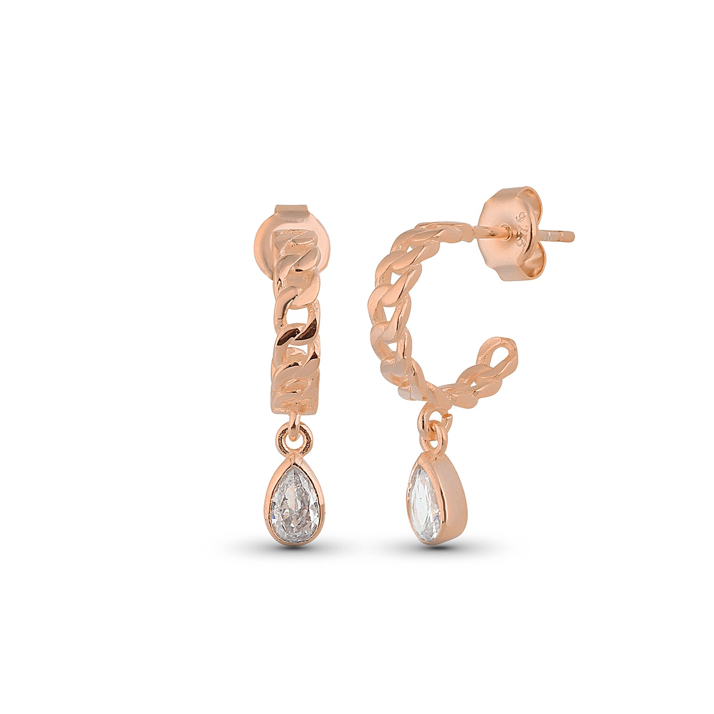 Cuban Ohrring mit Stein – Urbaner Luxus mit funkelndem Akzent