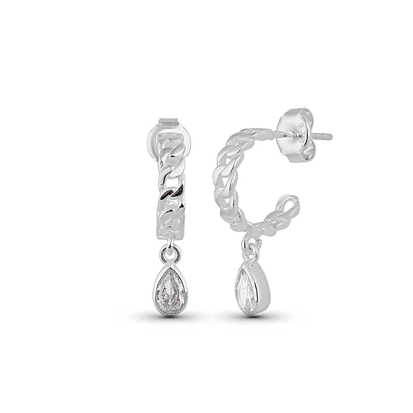 Cuban Ohrring mit Stein – Urbaner Luxus mit funkelndem Akzent