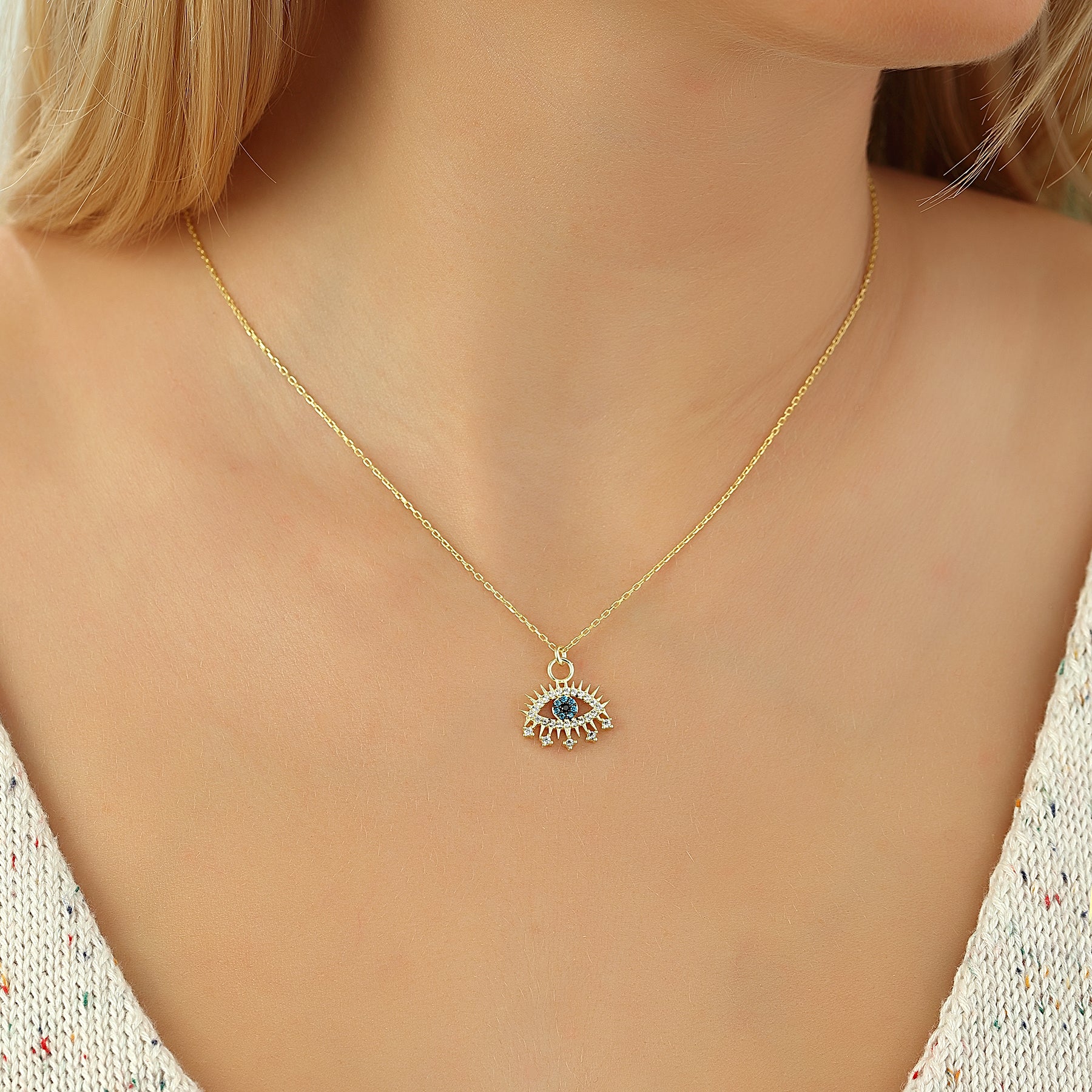 Devil Eye The Sun Kette – Mystische Eleganz und Schutz in einem Schmuckstück Nazar Halskette