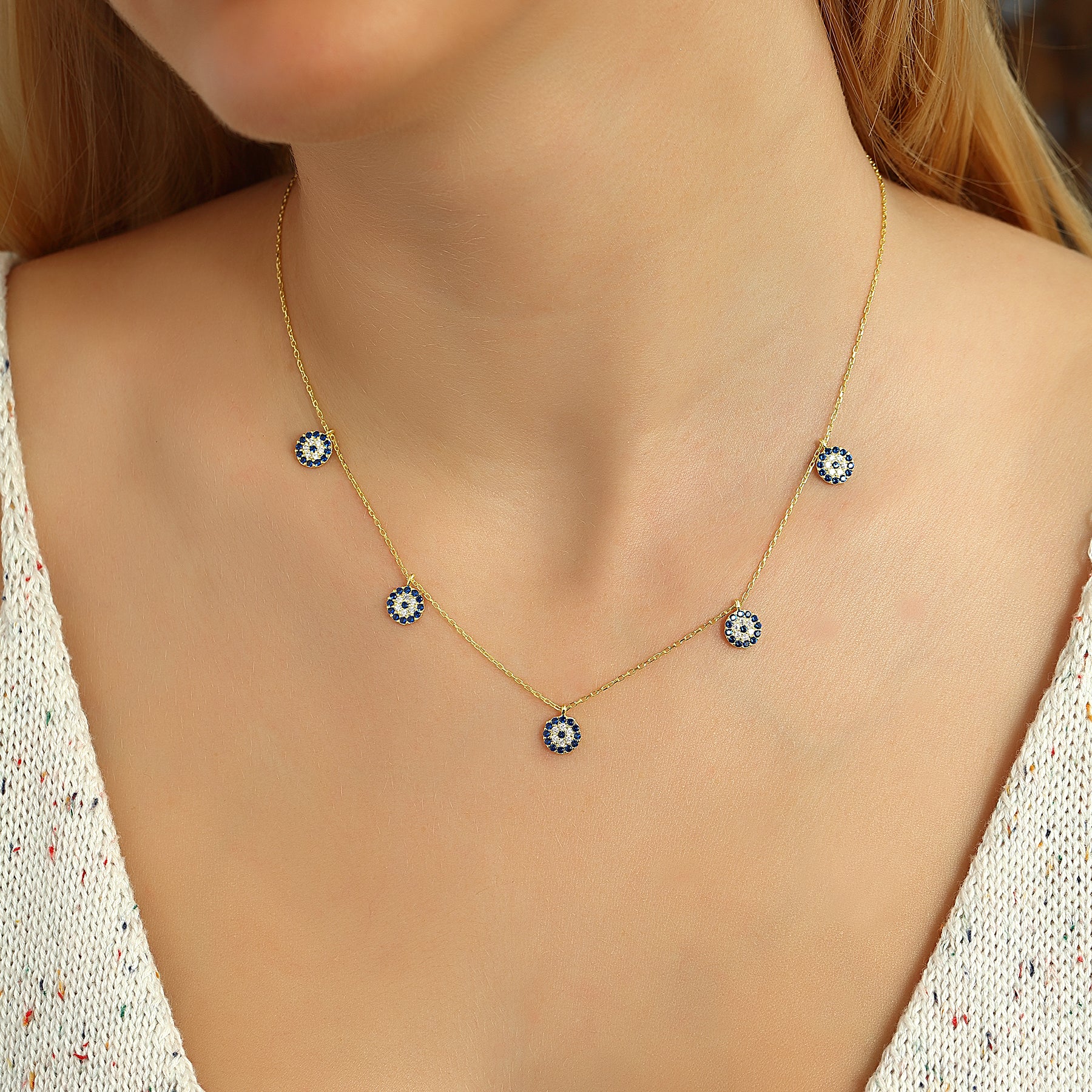 Nazar Halskette Schutz Stil in einem Schmuckstück