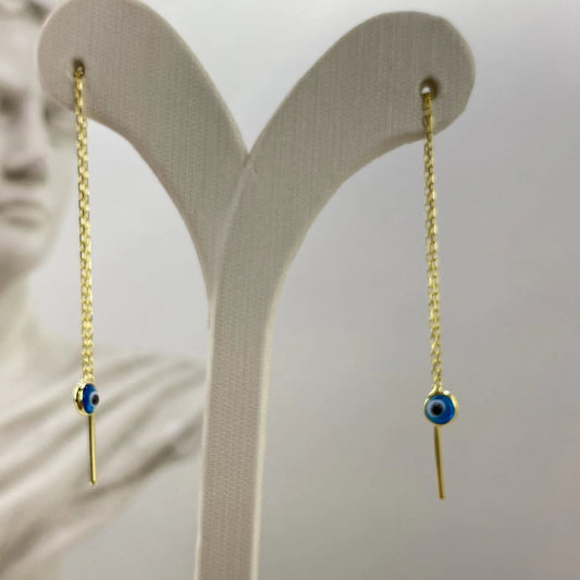 Nazar Strang Silber Ohrringe