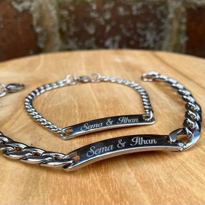 Partnerarmbänder aus Edelstahl Symbol der Zusammengehörigkeit