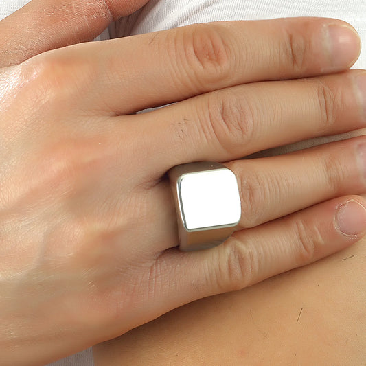 Siegel Ring mit Gratis Gravur Edelstahl