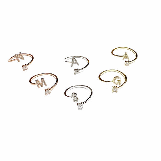 Ring mit Buchstabe 925er Sterling Silber – Personalisierter Schmuck