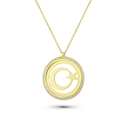 925er Silber Ay Yıldız Halskette mit Zirkonia – Eleganz und Bedeutung vereint