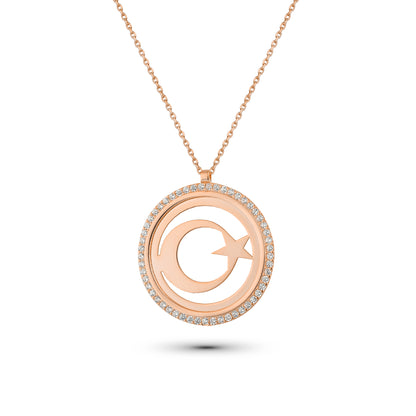 925er Silber Ay Yıldız Halskette mit Zirkonia – Eleganz und Bedeutung vereint
